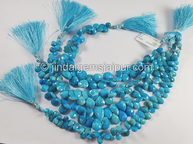 Turquoise Faceted Heart Shape Beads