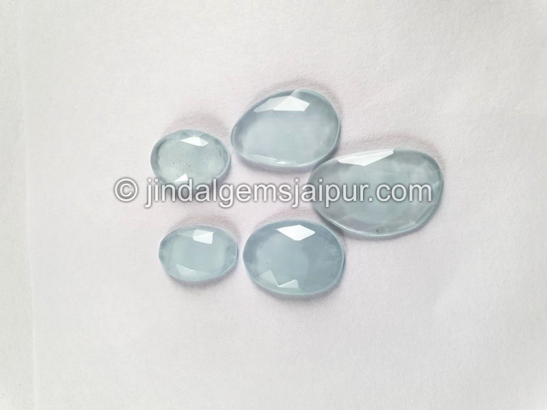 Milky Aquamarine Rose Cut Slices