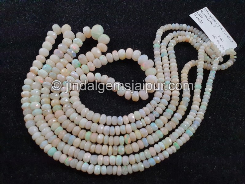 White Ethiopian Faceted Roundelle Beads