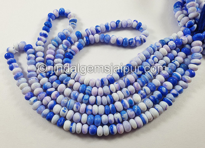Blue Mix Smooth Roundelle Shape Beads