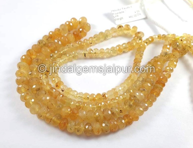 Heliodor Faceted Roundelle Shape Beads
