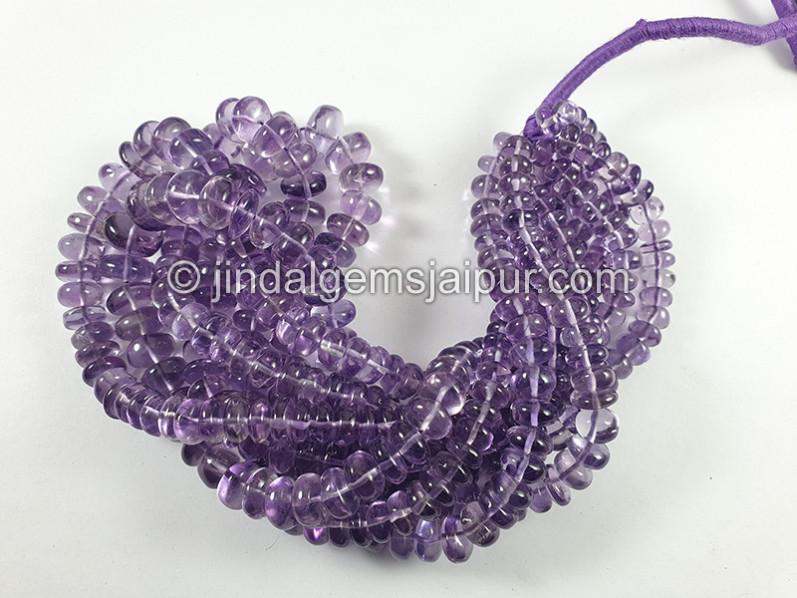 Pink Amethyst Smooth Roundelle Shape Beads