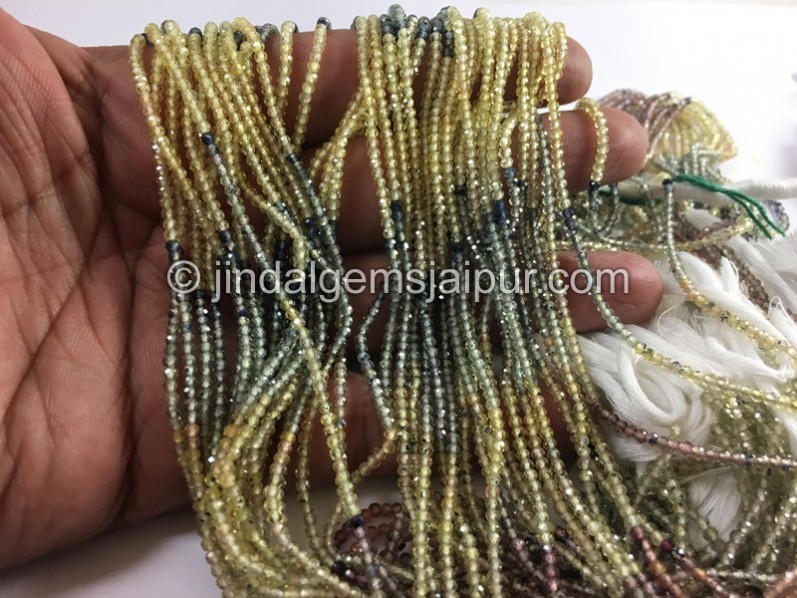 Multi Sapphire Micro Cut Round Beads