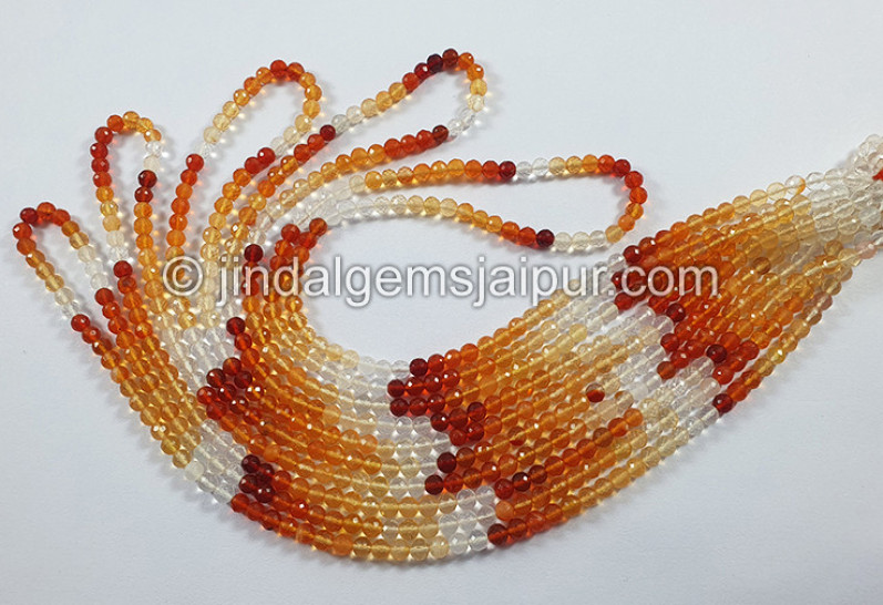 Fire Opal Faceted Round Balls Beads