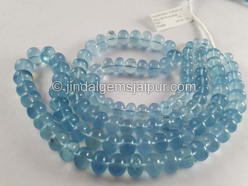Aquamarine Smooth Roundelle Beads