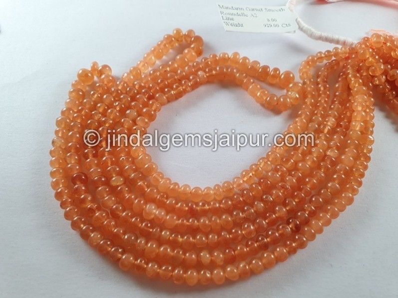 Mandarin Garnet Smooth Roundelle Beads