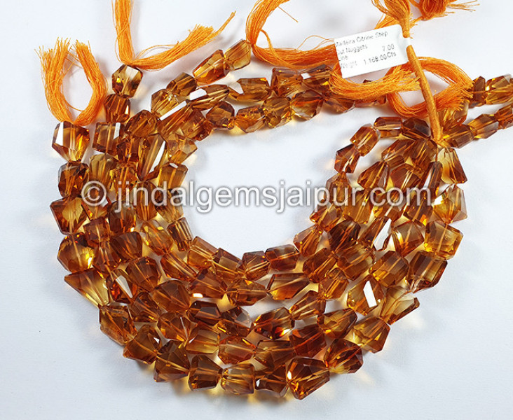 Madeira Citrine Step Cut Nuggets Shape Beads