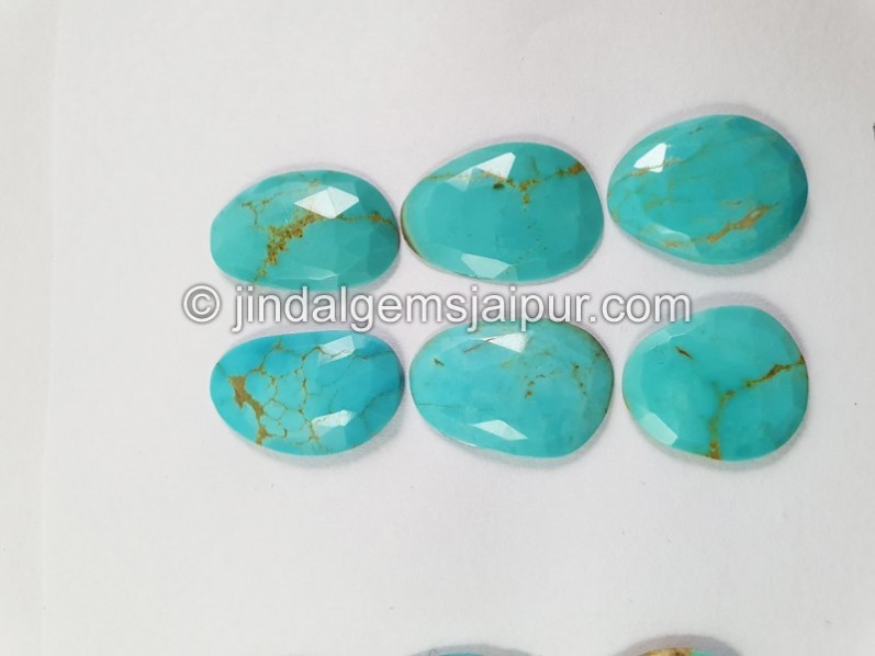 Golden Spiderweb Turquoise Rose Cut Slices