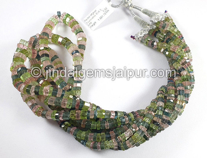 Pastel Afghan Tourmaline Bolt Shape Beads