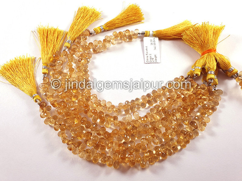 Citrine Faceted Drops Shape Beads