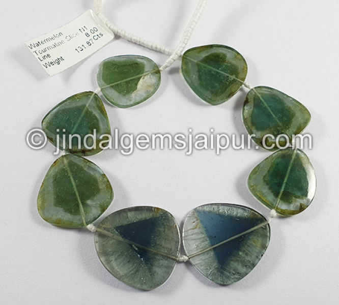 Watermelon Tourmaline Slices Shape Beads