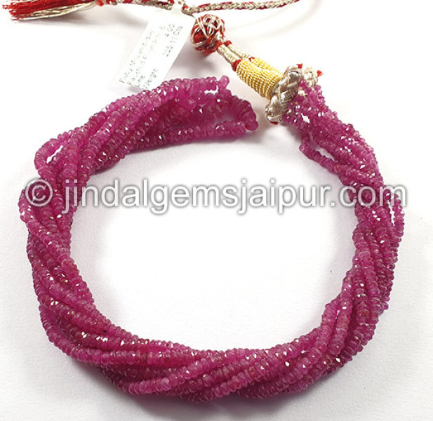 Ruby Mozambique Faceted Roundelle Shape Beads