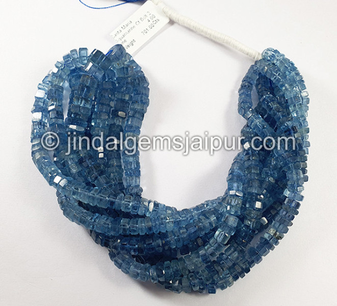 Santa Maria Aquamarine Cut Bolt Shape Beads