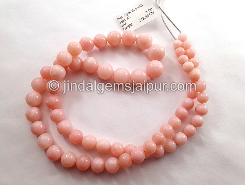 Pink Opal Smooth Balls Shape Beads