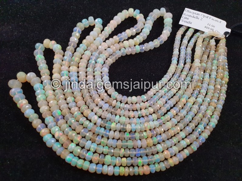 White Ethiopian Faceted Roundelle Beads
