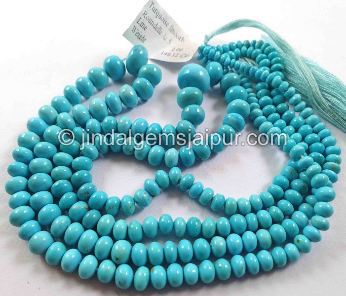 Turquoise Smooth Roundelle Shape Beads