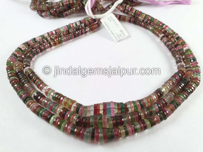 Tourmaline Faceted Tyre Beads