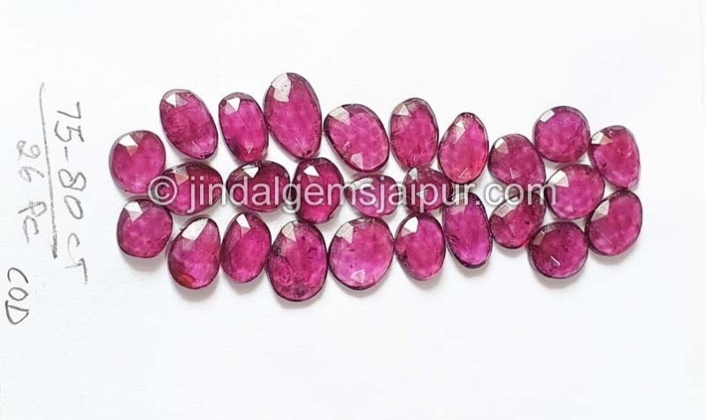 Purple Rhodolite Garnet Rose Cut Slices -- DERHDLT35