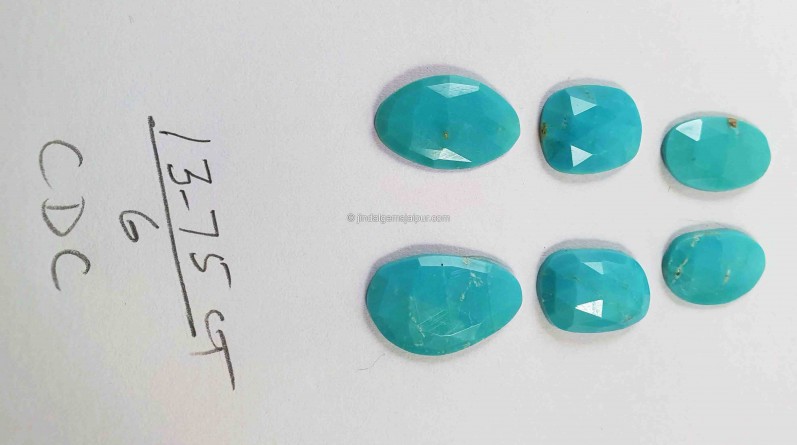 Turquoise Rose cut Slices