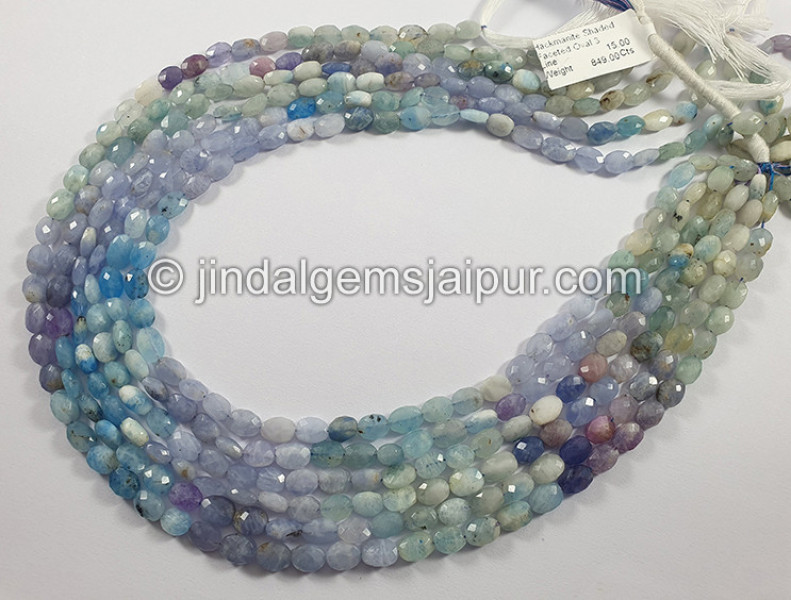 Hackmanite Shaded Faceted Oval Shape Beads