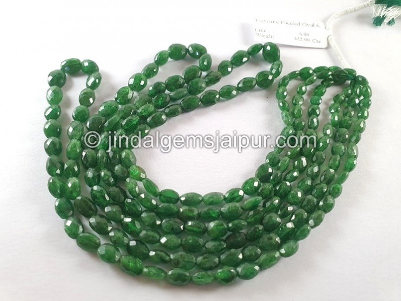 Tsavorite Faceted Oval Beads