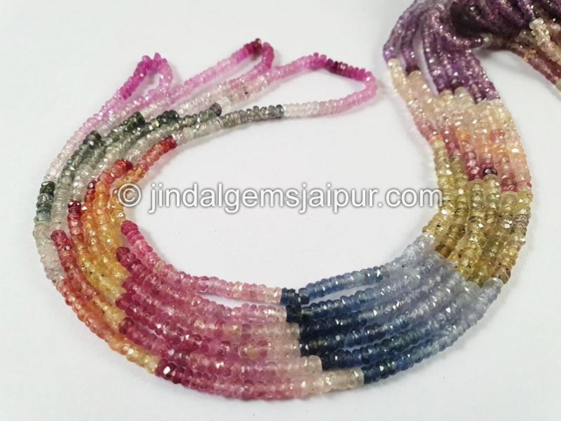 Multi Sapphire Faceted Roundelle Beads