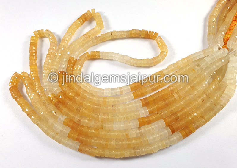 Yellow Aventurine Faceted Tyre Shape Beads