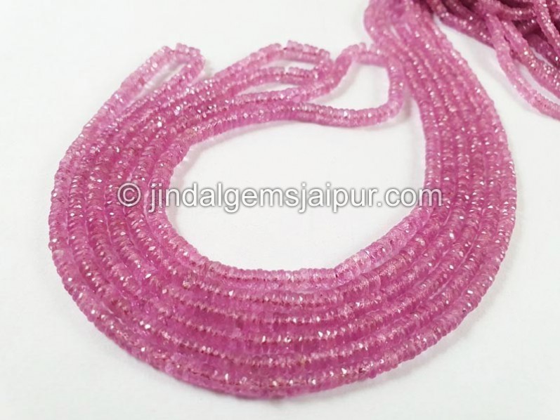 Pink Sapphire Faceted Tyre Beads
