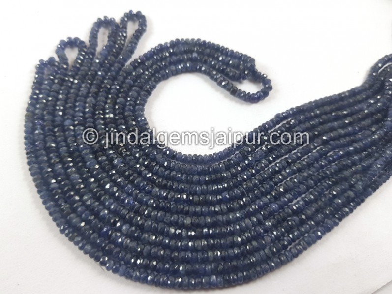 Blue Sapphire Faceted Roundelle Beads -- SPPH155