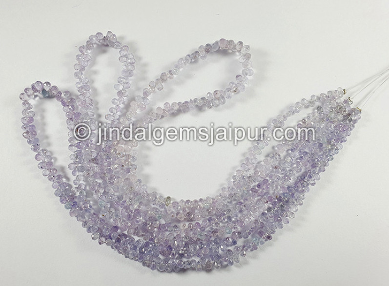 Pale Lavender Sapphire Faceted Drops Beads
