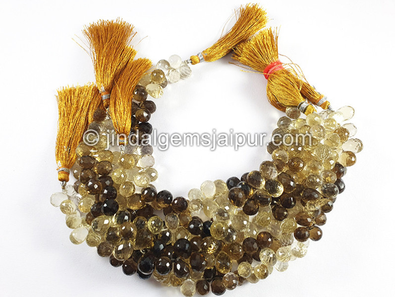Beer Quartz Shaded Faceted Drops Shape Beads