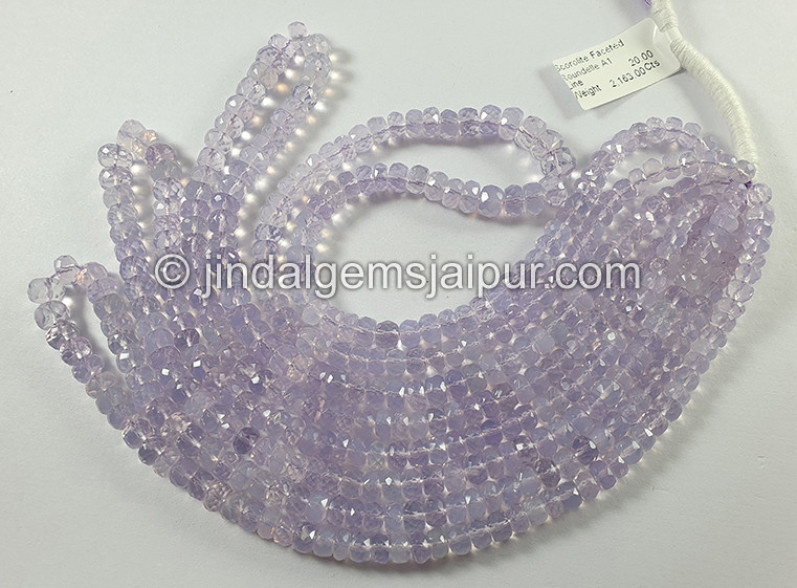Scorolite Faceted Roundelle Shape Beads