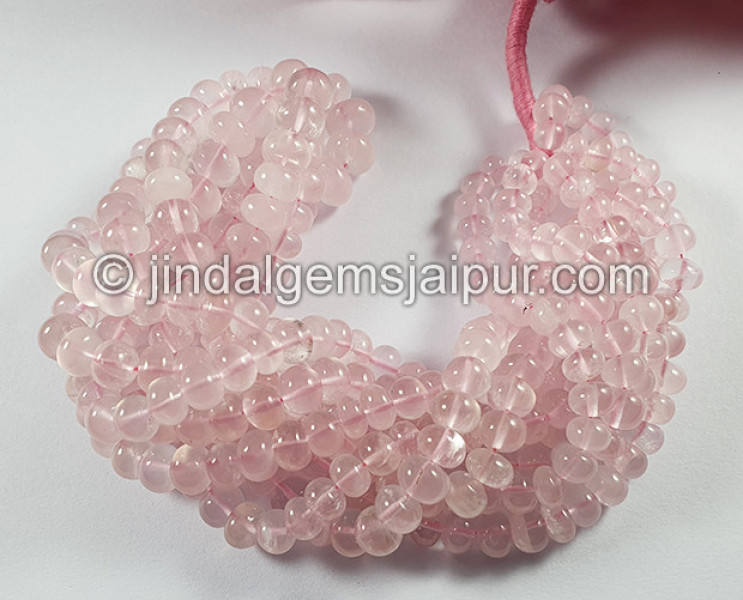 Rose Quartz Smooth Roundelle Shape Beads