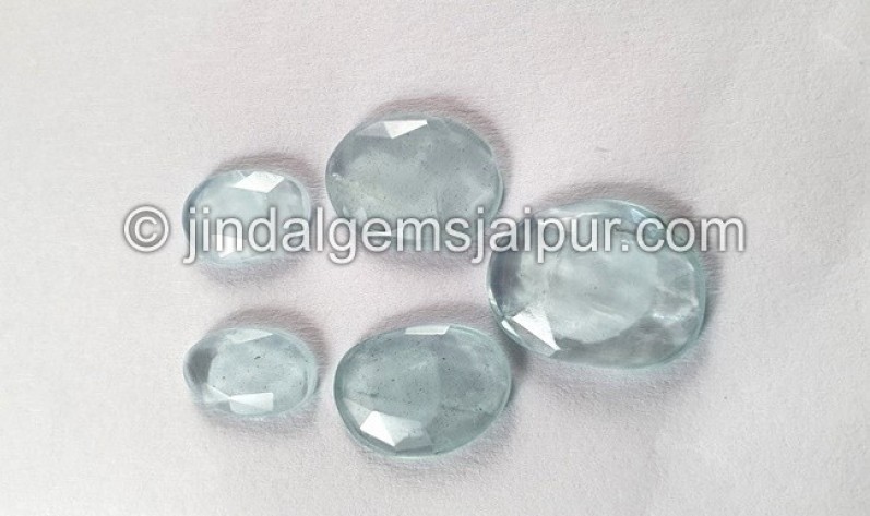 Milky Aquamarine Rose Cut Slices
