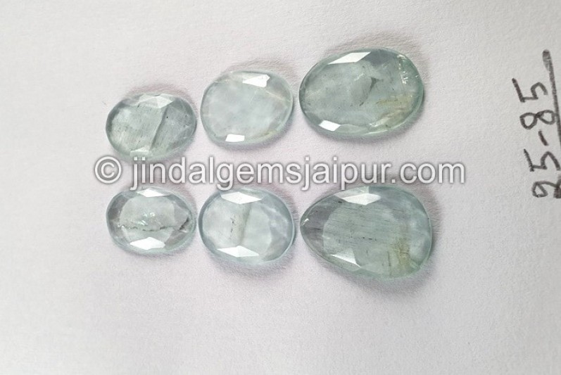 Milky Aquamarine Rose Cut Slices