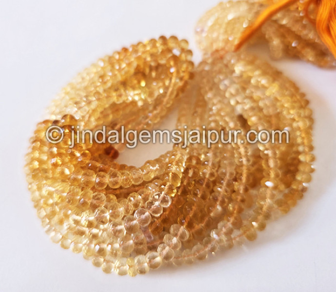 Citrine Shaded Faceted Roundelle Shape Beads