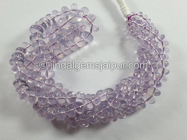 Scorolite Or Lavender Quartz Smooth Roundelle Shape Beads