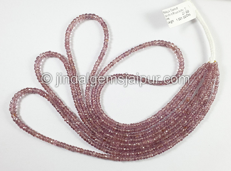 Malaya Garnet Faceted Roundelle Shape Beads
