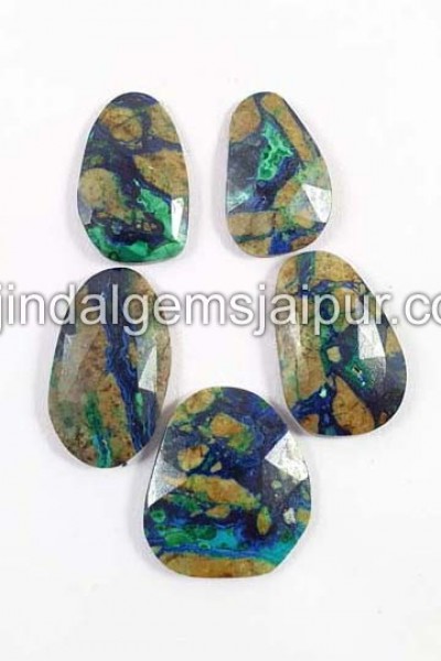 Azurite Malachite Rose Cut Slices
