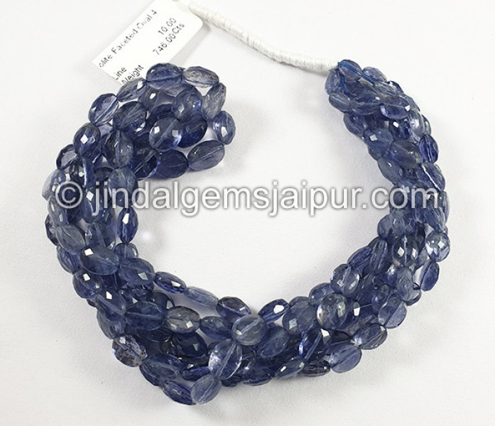Iolite Faceted Oval Shape Beads