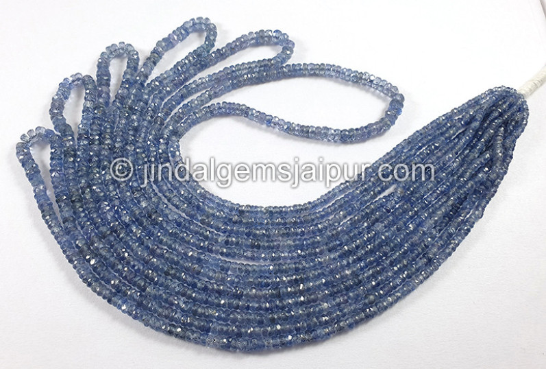 Blue Sapphire Faceted Roundelle Shape Beads