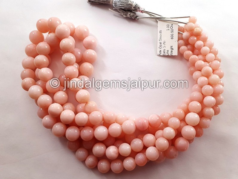 Pink Opal Smooth Balls Shape Beads
