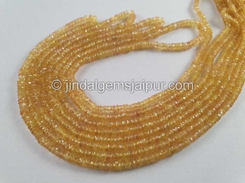 Lemon Songea Sapphire Faceted Roundelle Beads