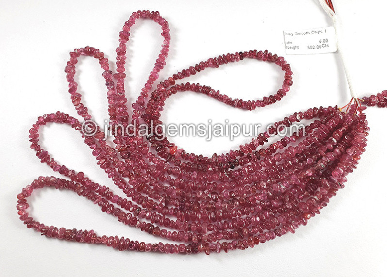 Ruby Smooth Chips Beads