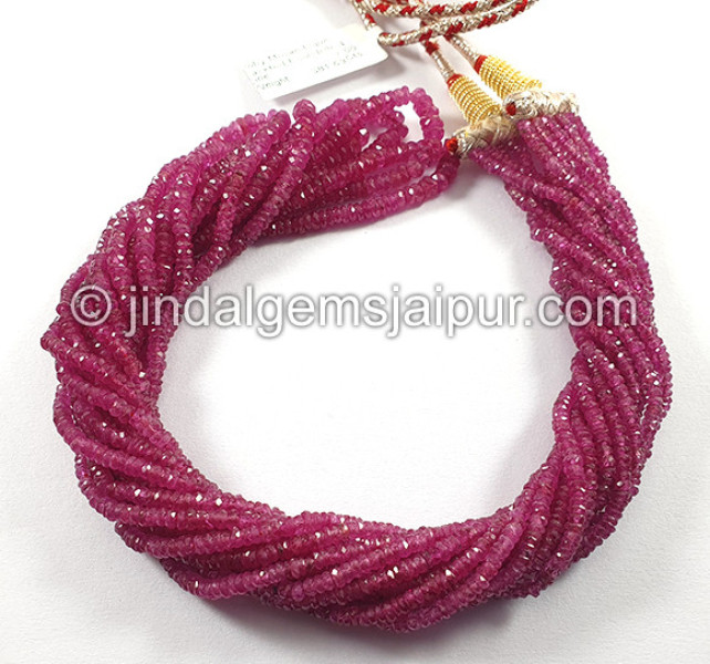 Ruby Mozambique Faceted Roundelle Shape Beads