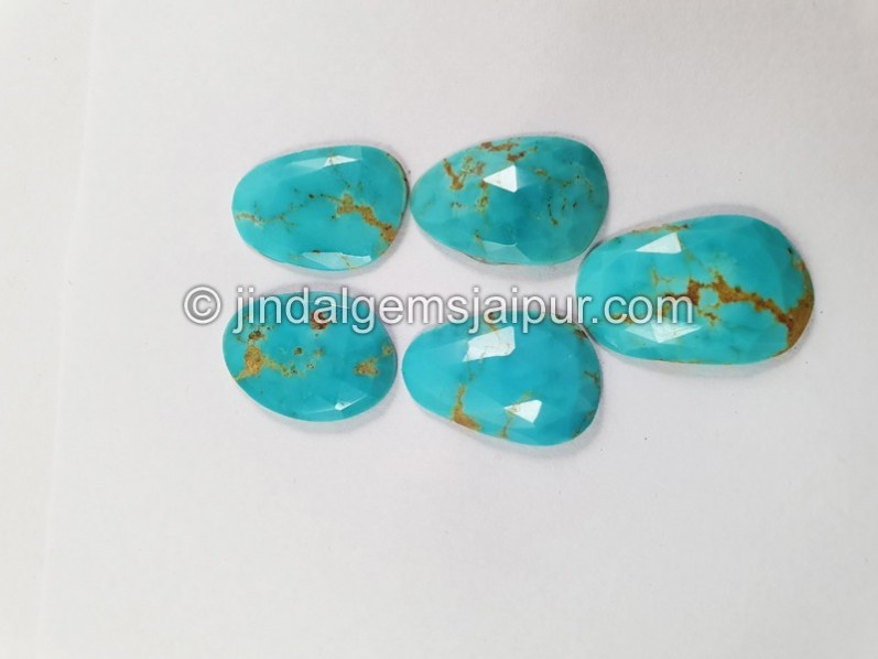 Golden Spiderweb Turquoise Rose Cut Slices
