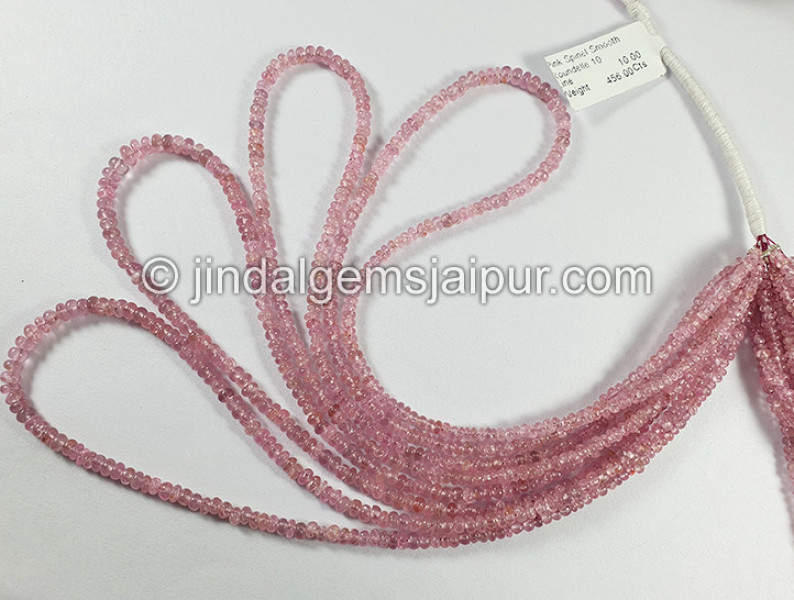 Pink Spinel Smooth Roundelle Shape Beads