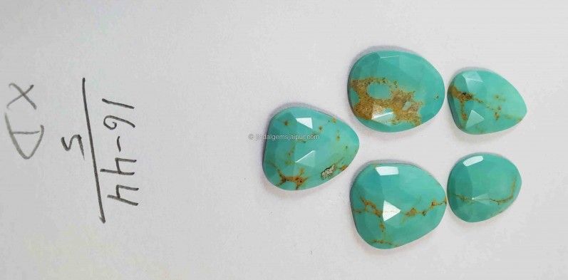 Golden Spiderweb Turquoise Rose Cut Slices