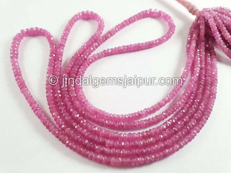 Pink Sapphire Faceted Roundelle Beads