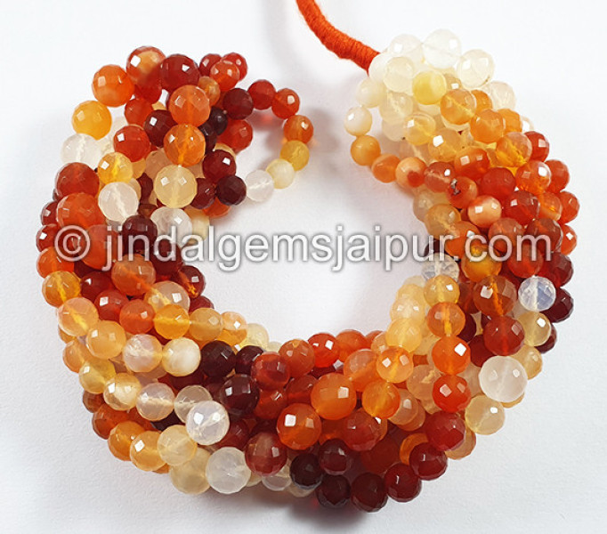 Fire Opal Faceted Round Balls Shape Big Beads